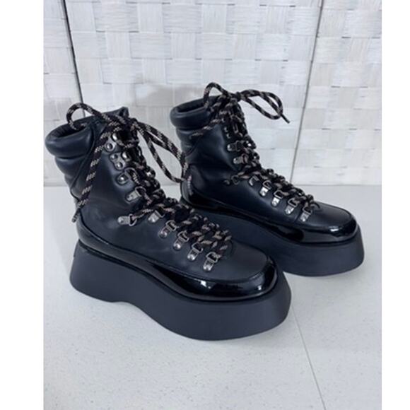 NWT!! "CIRCUS NY" Platform Combat Boots,Size 8M, Goth, Y2K Styled, - Picture 1 of 7